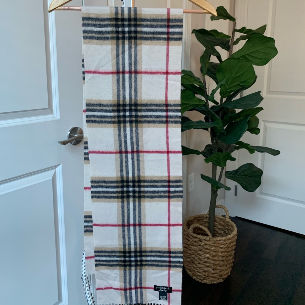 Cashmere Plaid Fringe Scarf
